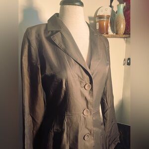 Super Nice Weatherproof Garment Company Chocolate Brown Swing Trench Coat, Small
